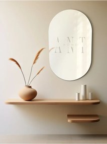 Stewehome Διακοσμητικός καθρέφτης τοίχου οβάλ Ασημί 90x50 cm