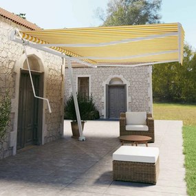 vidaXL Ηλεκτρική Αυλή 6 x 3,5 m Κίτρινο και λευκό ριγέ