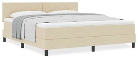 vidaXL Κρεβάτι box spring με στρώμα με στρώμα Κρεμ 180 x 200 cm ύφασμα