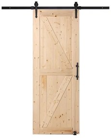 VEVOR Barn Door and Hardware Kit 30&quot; x 84&quot; Wood Sliding Barn Door Kit Smoothly