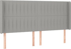 vidaXL Κρεβάτι Boxspring με Στρώμα &amp; LED Αν.Γκρι 180x200εκ. Υφασμάτινο