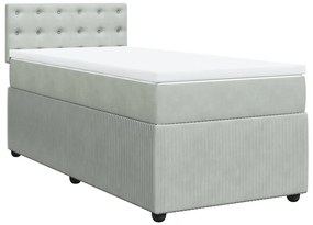 ΚΡΕΒΑΤΙ BOXSPRING ΜΕ ΣΤΡΩΜΑ ΑΝΟΙΧΤΟ ΓΚΡΙ 90X200 ΕΚ. ΒΕΛΟΥΔΙΝΟ 3289938