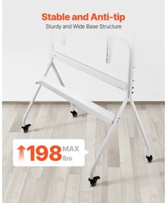 VEVOR Rolling TV Stand Mobile TV Cart Holds Up to 198 lbs for 35-100 In Screens