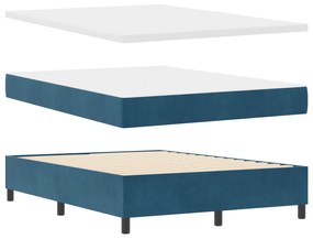 vidaXL Κρεβάτι με μηχανισμό στρώματος & πάγκο σκούρο μπλε 140x190 εκ. βελούδο