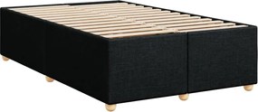 vidaXL Κρεβάτι Boxspring με Στρώμα Μαύρο 120x200 εκ. Υφασμάτινο