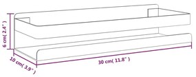 Ράφι Μπάνιου Μαύρο Ματ 30x10x6 εκ. Βουρτσ. Ανοξείδ. Ατσάλι 304 - Μαύρο