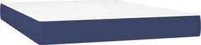 vidaXL Κρεβάτι Boxspring με Στρώμα Μπλε 140x190 εκ. Υφασμάτινο