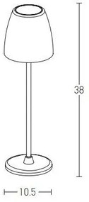 Επιτραπέζιο Φωτιστικό 38cm LED 2W IP54 3000K Zambelis-E194-Μαύρο E194
