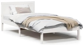 vidaXL Σκελετός Κρεβατιού Λευκό 100 x 200 cm Μασίφ ξύλο πεύκου