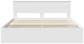 vidaXL Σκελετός Κρεβατιού Λευκό 200 x 200 cm Επεξεργασμένο ξύλο