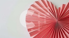 Intra Συλλεκτικό Ξύλινο Παζλ Plywood  4mm - Αφηρημένο ροζ χαρτί καρδιών αποκοπής Σε Ξύλινο Κουτί - Διαστάσεις Puzzle: 10x10 cm – 25 κομμάτια