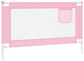 vidaXL Μπάρα Κρεβατιού Προστατευτική Ροζ 120 x 25 εκ. Υφασμάτινη