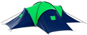 Σκηνή Camping 9 Ατόμων Μπλε / Πράσινο Υφασμάτινη - Πολύχρωμο