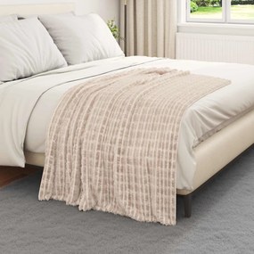vidaXL Κουβέρτα Μπεζ 150 x 130 εκ Μαλλί