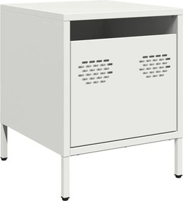vidaXL Κομοδίνο Λευκό 35x39x43,5 εκ. από Χάλυβα