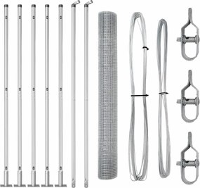 vidaXL Στύλος Περιφράξεων Ασημί 10 x 1,2 μ (19 x 19 χιλ διχτυ) Ατσάλι