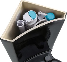 vidaXL Λεκάνη Τουαλέτας Γωνιακή Μαύρη Κεραμική