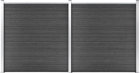 vidaXL Σετ Πάνελ Περίφραξης Μαύρο 353 x 186 εκ. από WPC