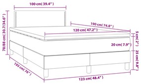 Κρεβάτι Boxspring με Στρώμα Μαύρο 120x190εκ.από Συνθετικό Δέρμα - Μαύρο