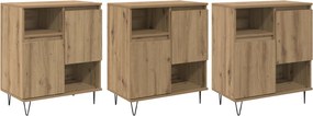 vidaXL Πλαϊνό γραφείο 3 pcs Artisan Oak 60 x 35 x 70 cm