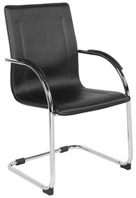 Πολυθρόνα Επισκέπτη Omikron Χρώμιο/PVC Μαύρο 58x63x94cm (Σετ 4 ΤΕΜ)