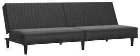 Καναπές Κρεβάτι Διθέσιος Μαύρος από Συνθετικό Δέρμα - Μαύρο