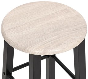 vidaXL Σκαμπό Μπαρ 2 τεμ. Μαύρα από MDF