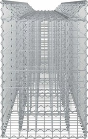 vidaXL Ανασηκωμένο κρεβάτι gabion 2 pcs Ασημί