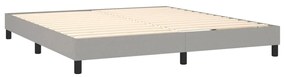 vidaXL Κρεβάτι Boxspring με Στρώμα Ανοιχτό Γκρι 180x200 εκ. Υφασμάτινο