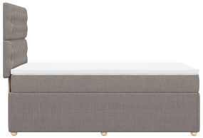 Κρεβάτι Boxspring με Στρώμα Taupe 90x200 εκ. Υφασμάτινο - Μπεζ-Γκρι