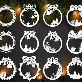 Σετ των 2 Intra απο ξύλο plywood 3mm-4mm πάχος – ξύλο συλλογής διακοσμητικών στολιδιών χριστουγεννιάτικων δέντρων 15x20 cm INTRAVECTRY-MY555609