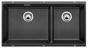 Blanco Subline-U 480/320-U Anthracite SILGRANIT™ PuraDur™ Γρανιτένιος Νεροχύτης Υποκαθήμενος με 2 Γούρνες 85,5x46 cm