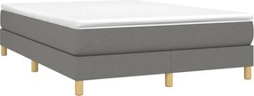 vidaXL Κρεβάτι Boxspring με Στρώμα Σκούρο Γκρι 140x190 εκ. Υφασμάτινο