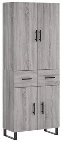 vidaXL Ντουλάπι Γκρι Sonoma 69,5 x 34 x 180 εκ. Επεξεργασμένο Ξύλο