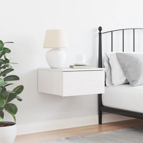 vidaXL Κομοδίνο με συρτάρι Λευκό 37 x 35 x 18.5 εκ Μασίφ ξύλο πεύκου