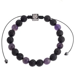 Βραχιόλι Senza Men&#039;s Lava &amp; Amethyst