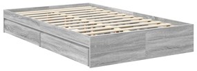 vidaXL Κρεβάτι Αποθήκης Γκρίζο Σονομα 120 x 200 cm Επεξεργασμένο ξύλο