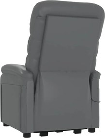 vidaXL Πολυθρόνα Ανακλινόμενη Ανθρακί από Συνθετικό Δέρμα