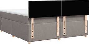vidaXL Κρεβάτι Boxspring με Στρώμα Taupe 180x200 εκ. Υφασμάτινο
