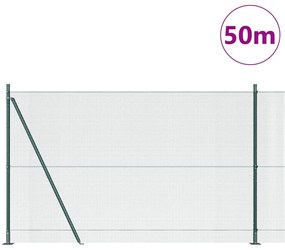 vidaXL Φράχτης με Στήλες. Πράσινο 1.5 x 50 m Ατσάλι