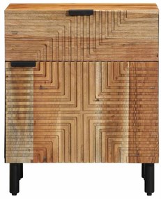 vidaXL Κομοδίνο με συρτάρι Καφέ 50 x 33 x 60 εκ Μασίφ ξύλο ακακίας