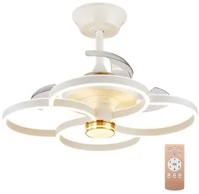 POWERTECH ανεμιστήρας οροφής HLL-0147 με LED φως, 120W, Φ65x45cm, λευκός