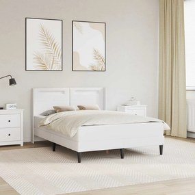 vidaXL Σκελετός κρεβατιού με στρώμα Λευκό 120 x 190 cm Τεχνητό Δέρμα