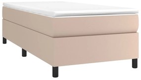 vidaXL Κρεβάτι Boxspring με Στρώμα Καπουτσίνο 80x200 εκ. Συνθ. Δέρμα