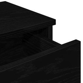 Ράφι τοίχου με συρτάρια Μαύρο 100x37,5x19 cm Ξύλινη κατασκευή - Μαύρο