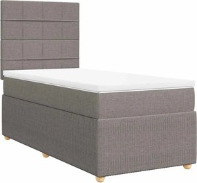 vidaXL Κρεβάτι Boxspring με Στρώμα Taupe 80x200 εκ. Υφασμάτινο