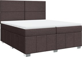 vidaXL Κρεβάτι Boxspring με Στρώμα Σκούρο Καφέ 200x200 εκ. Υφασμάτινο