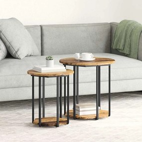 vidaXL Σετ βοηθητικά τραπεζάκια 2 τμχ. Καφέ 50 x 50 x 50,5 cm