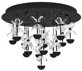 Φωτιστικό Οροφής 50xH36,5cm Μαύρο με Κρύσταλλα LED 15x1,8w 3000K Eglo Pianopoli 2 390275