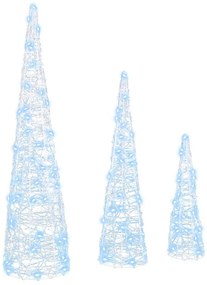 vidaXL Χριστουγεννιάτικο Δέντρο 3 pcs Ψυχρό λευκό 20 x 20 x 80 εκ